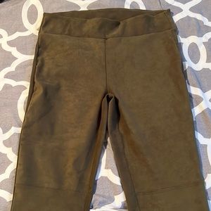 Easel Brand Large Suede Pants Olive Green NWOT